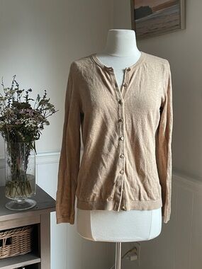 Talbots Tan Button-Up Cardigan